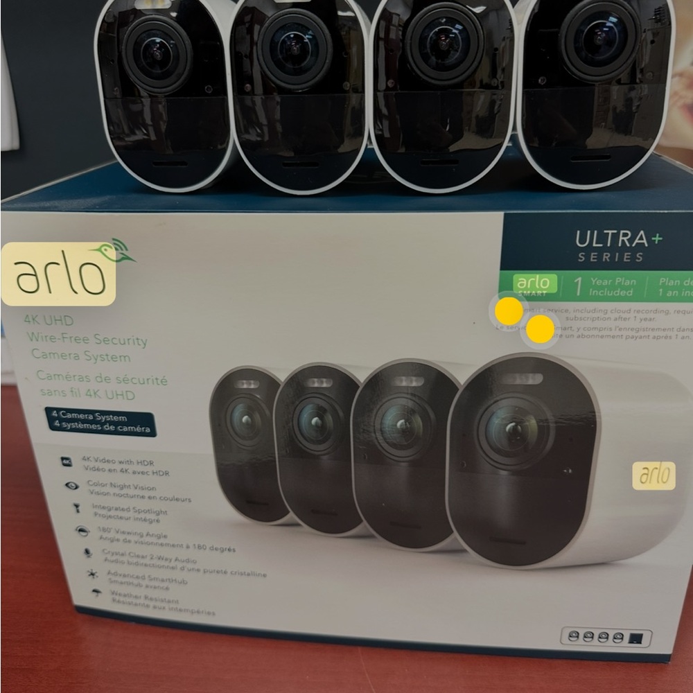 Arlo Ultra+ 4K UHD Wire-Free Security Camera System - Black and White
